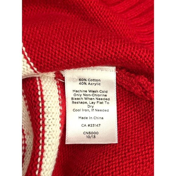 Talbots Petites Nautical Stripe Anchor Sweater Button Shoulder Preppy Coastal LP - Picture 6 of 6